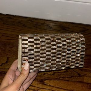 Rose Gold Rhinestone Sparkly Clutch